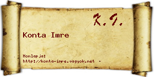 Konta Imre névjegykártya